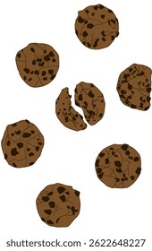 Vector de las galletas de la viruta de chocolate para su buen diseño