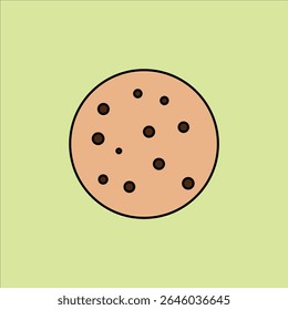 Chocolate chip cookies.Top view vector illustration