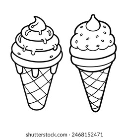 Chocolate chip ice cream sorbet vector illustration