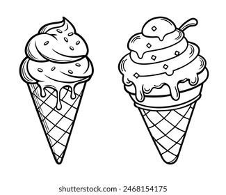 Schokoladensplitter-Eiscreme-Sorbet-Vektorillustration