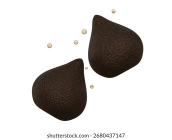  Icono de chip de chocolate Ilustración 3D Render