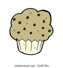 caricatura del muffin de chip de chocolate