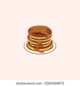 Chocolate Chip Pancake Illustration for design needs, Landing Pages, Animation, Apps, Presentations, Content Creator and other Promotions