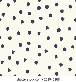 Chocolate chip polka dots, vector seamless pattern