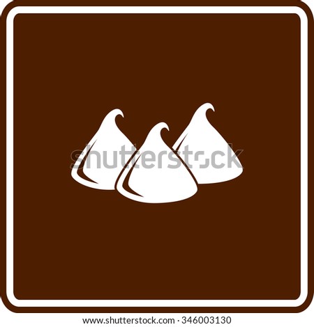 chocolate chips brown vector sign