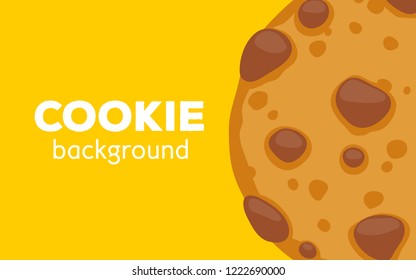 Chocolate Chips Cookie Background. Good For Banner, Flyer, Menu Design