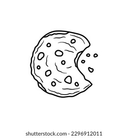 chocolate chips cookie or biscuit with doodle art