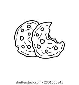 galleta de patatas fritas o galleta con arte de doodle
