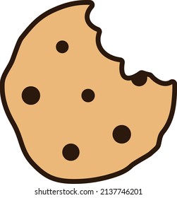 Chocolate chips cookie bitten choc chips