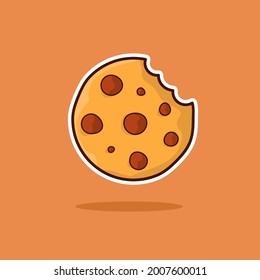 Ilustración de vectores de dibujos animados de chocolate Chips Cookies. Bien utilizado para adhesivo, logotipo, icono, cliente, etc. - Vector EPS 10