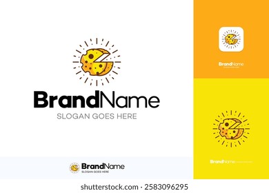 Chocolate Chips Cookies logo vector Illustration, creative the split cake art design, modern concept for identity or emblem