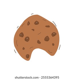 Chocolate chips cookies vector ilustration isolated on white background