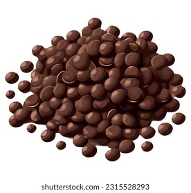 chocolate chips design over white