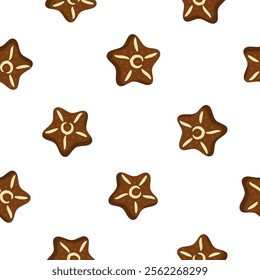 chocolate chips pattern background. cookie seamless pattern background. Cartoon illustration of Cookies. biscuits illustration.