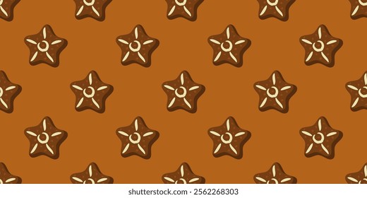 chocolate chips pattern background. cookie seamless pattern background. Cartoon illustration of Cookies. biscuits illustration.