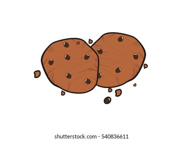 chocolate chips simple illustration