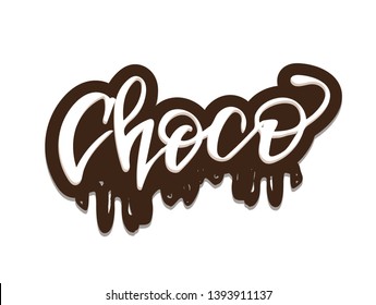 Chocolate Choco - cute lettering label art banner poster