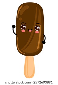 chocolate chocobar choco cocoa beans chocolate icecream character vector