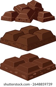 pedaços de chocolate isolado vetor ilustração arte design