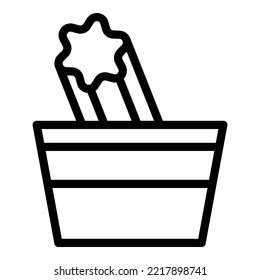 Chocolate churro icon outline vector. Pastry food. Spain dessert