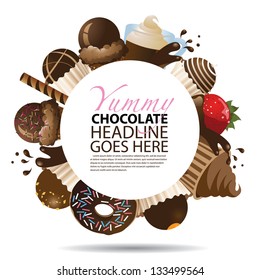 Chocolate Circular Background.  EPS 8 vector, grouped for easy editing. No open shapes or paths.