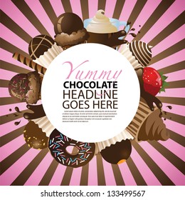 Chocolate Circular Background. EPS 8 vector, grouped for easy editing. No open shapes or paths.