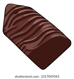 Chocolate clipart vector flat design on white background, dessert isolated clipping path element
