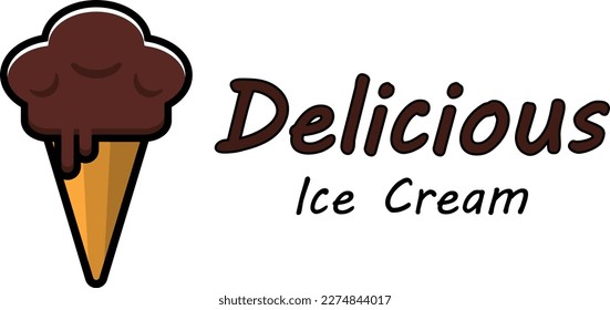 Chocolate Cloud Ice Cream. vector logo template