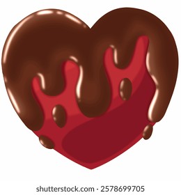 Chocolate coated heart valentine's day gift