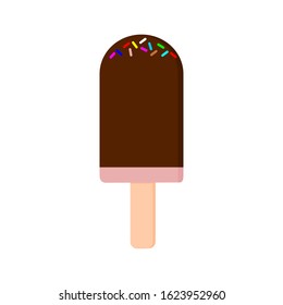 
Chocolate coated ice cream has beautiful bright pigment. Isolate the white background.
