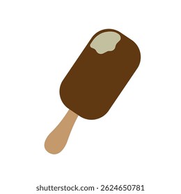 Chocolate coated ice cream. Vector illustration