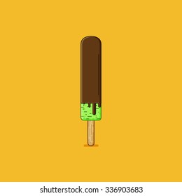 Chocolate coated popsicle