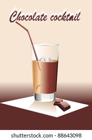 Chocolate cocktail. Vector