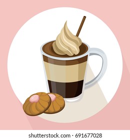 Chocolate cocktail Vector summer sweet drinks fresh tasty cookies