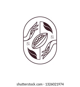 Chocolate Cocoa Beans Icon on White Background. 