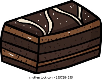 Chocolate or cocoa cake layers. Cake from the Confectionery, Cafeteria. Sweet pastries for Birthday, Christmas, New Year, Baby Shower. - Vector. Vector illustration