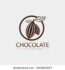 Ilustración de diseño de Vector de logotipo de chocolate y cacao