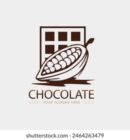 Ilustración de diseño de Vector de logotipo de chocolate y cacao