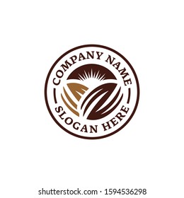 Chocolate coffee bean logo. Emblem logo design. Branding for cafes, cofeeshop, restaurants, beverages, eatery, products, etc. Isolated logo vector inspiration. Graphic designs