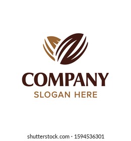 Chocolate coffee bean logo. Bean and heart concept. Branding for cafes, cofeeshop, restaurants, beverages, eatery, products, etc. Isolated logo vector inspiration. Graphic Designs