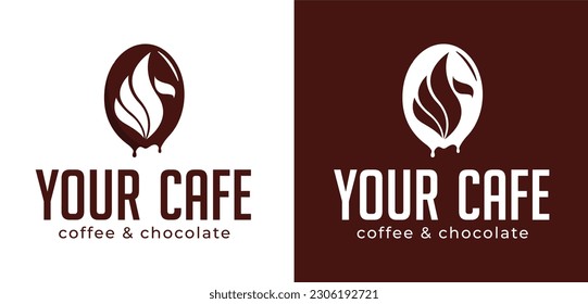 Chocolate Coffee Bird Logo Vector, Cafe Logo Design Idea