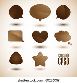 Chocolate and coffee dialog bubbles, Vector.