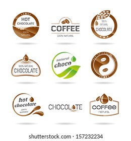 Chocolate and coffee icon design - sticker.