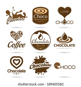 Chocolate and coffee icon design - sticker.