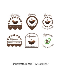 Ilustración de la colección con logotipo de café chocolate marca de plantilla simple minimalista