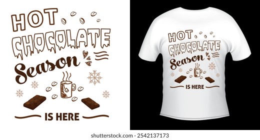 A chocolate and coffee lover winter t shirt or HOODIE and logo design using by vector graphics