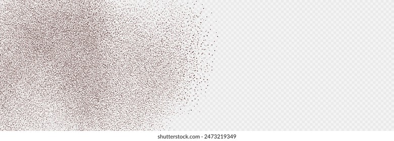 Chocolate and coffee powder, scattered cocoa on a light background. Particles of earth and dust. Brown sand texture.Top view of the cake.