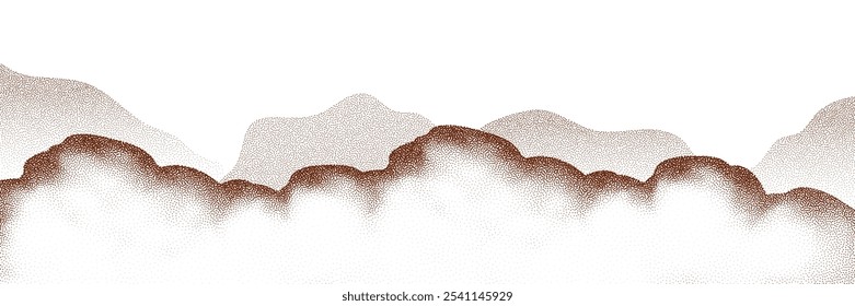 Chocolate and coffee powder, scattered cocoa on a light background. Particles of earth and dust. Brown sand texture.Top view of the cake.