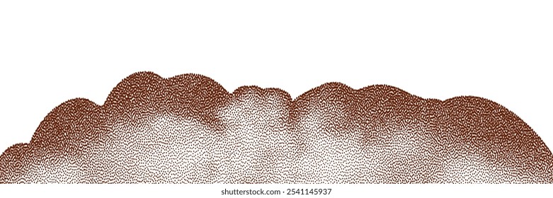 Chocolate and coffee powder, scattered cocoa on a light background. Particles of earth and dust. Brown sand texture.Top view of the cake.