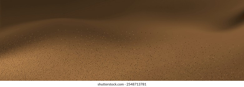 Chocolate and coffee powder, scattered cocoa on a light background. Particles of earth and dust. Brown sand texture.Top view of the cake.